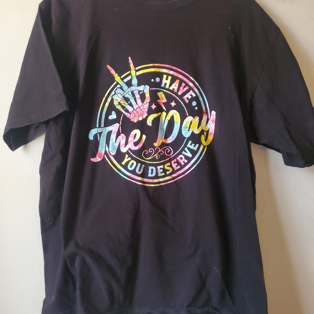 Gildan Black Tee with Colorful Graphic